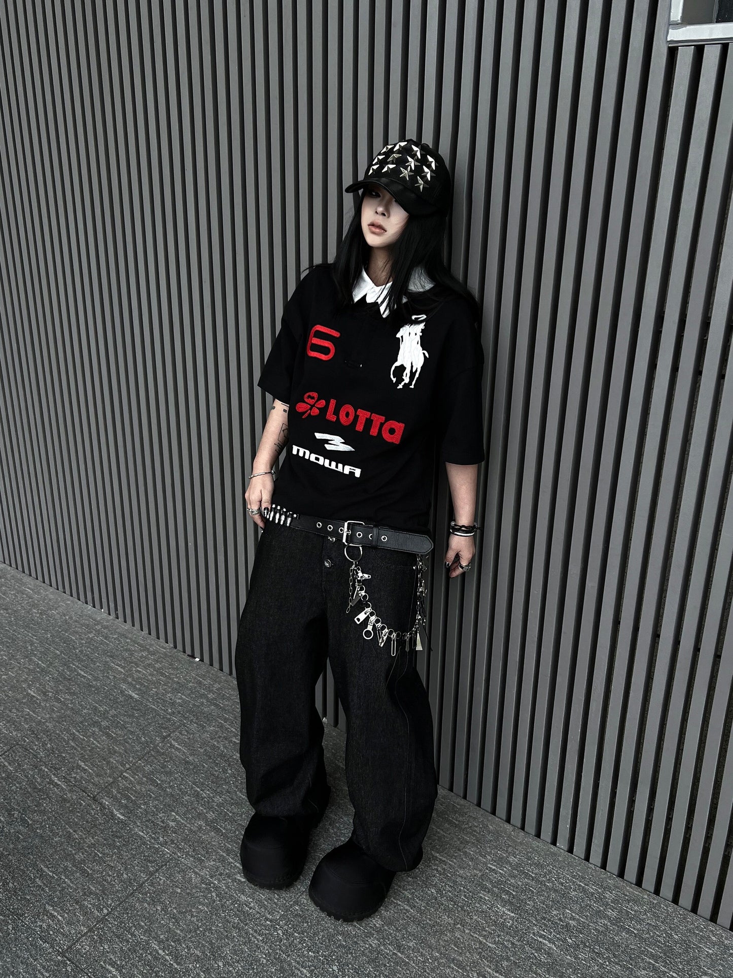 Angel Horse Embroidery Short Sleeve Polo T-Shirt WN24211