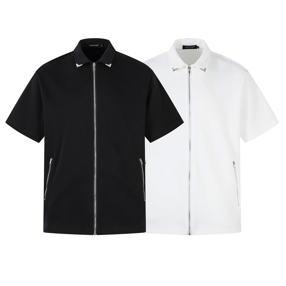 Full Zip Polo Collar Short Sleeve Shirt WN26805