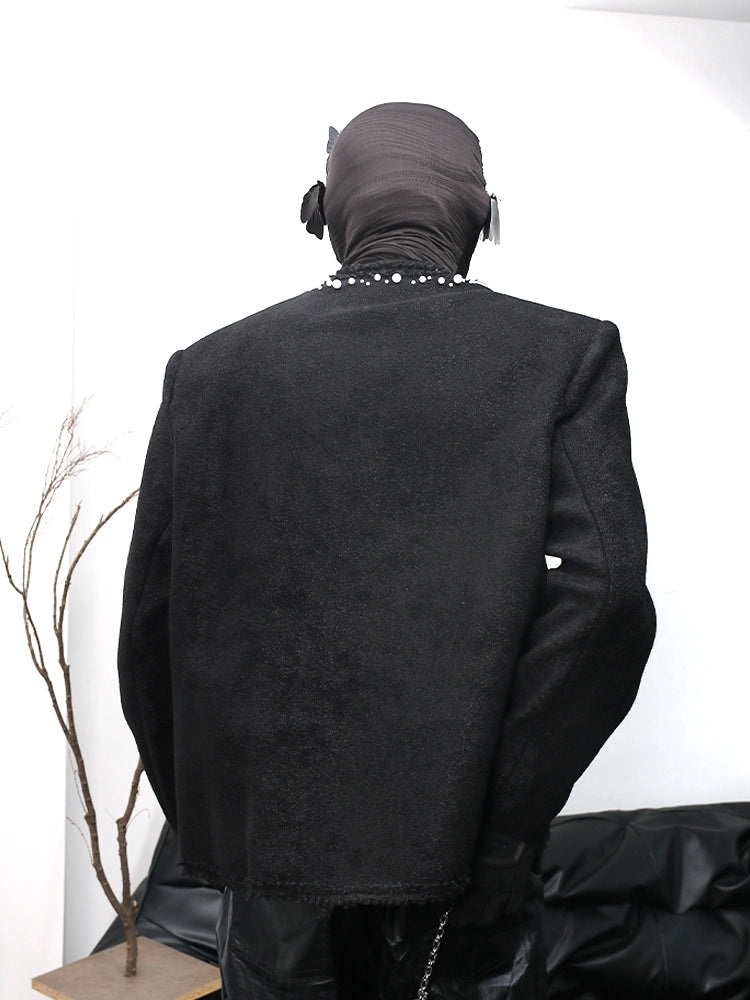 Pearl Beads Accent Design Jacket WN18692