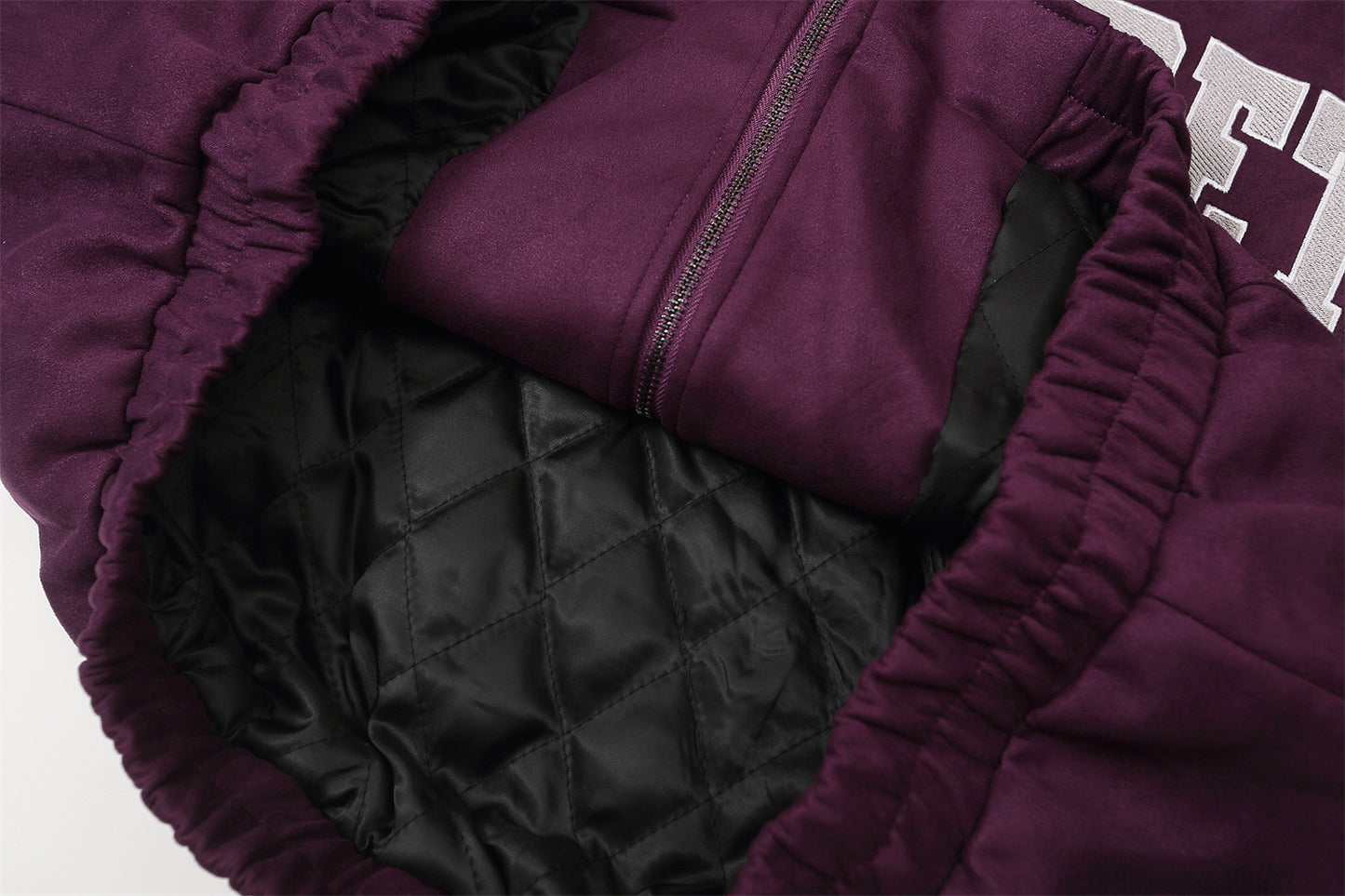 Color-Block Stand Neck Oversize Suede Jacket WN11121