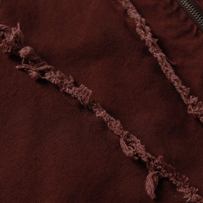 Frayed Damage Hooded Zipper Jacket WN27974