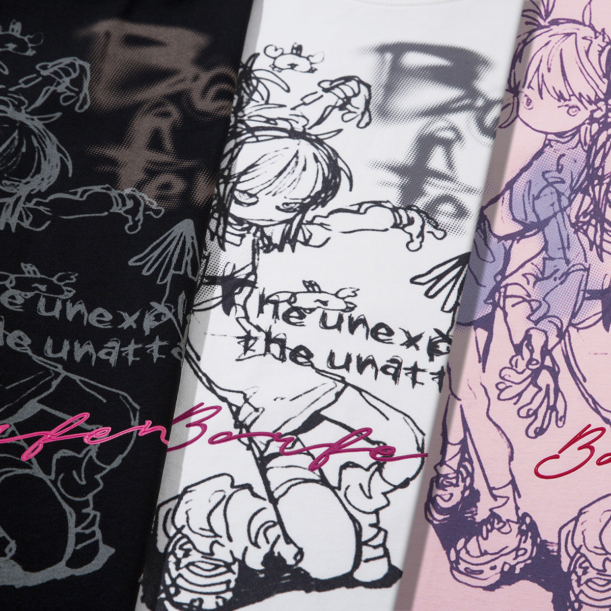 Illustration Graffiti Letter Short Sleeve T-Shirt WN25430