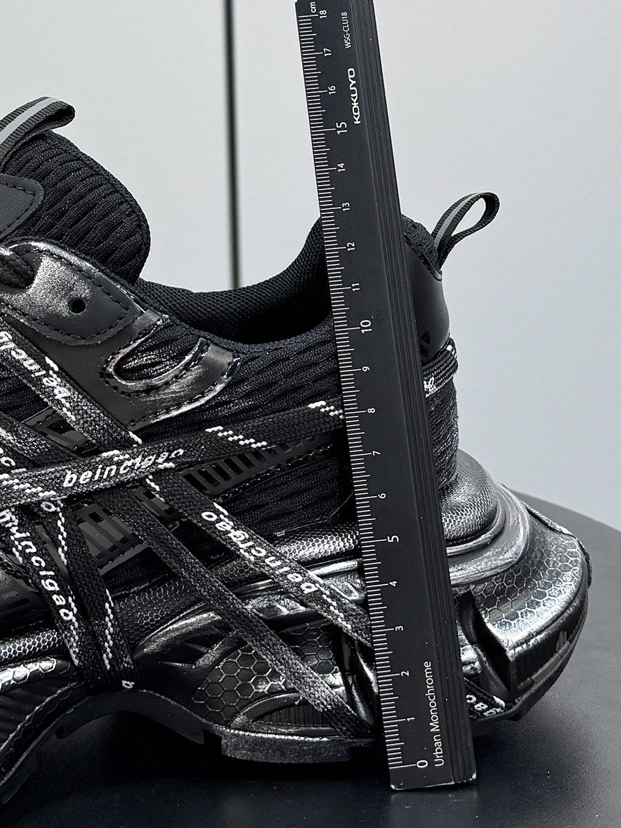 Metallic Strap Panel Chunky Sole Sneakers WN24618