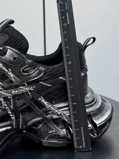 Metallic Strap Panel Chunky Sole Sneakers WN24618
