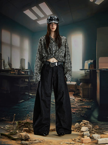 Leopard Print Oversize Long Sleeve Shirt WN20565