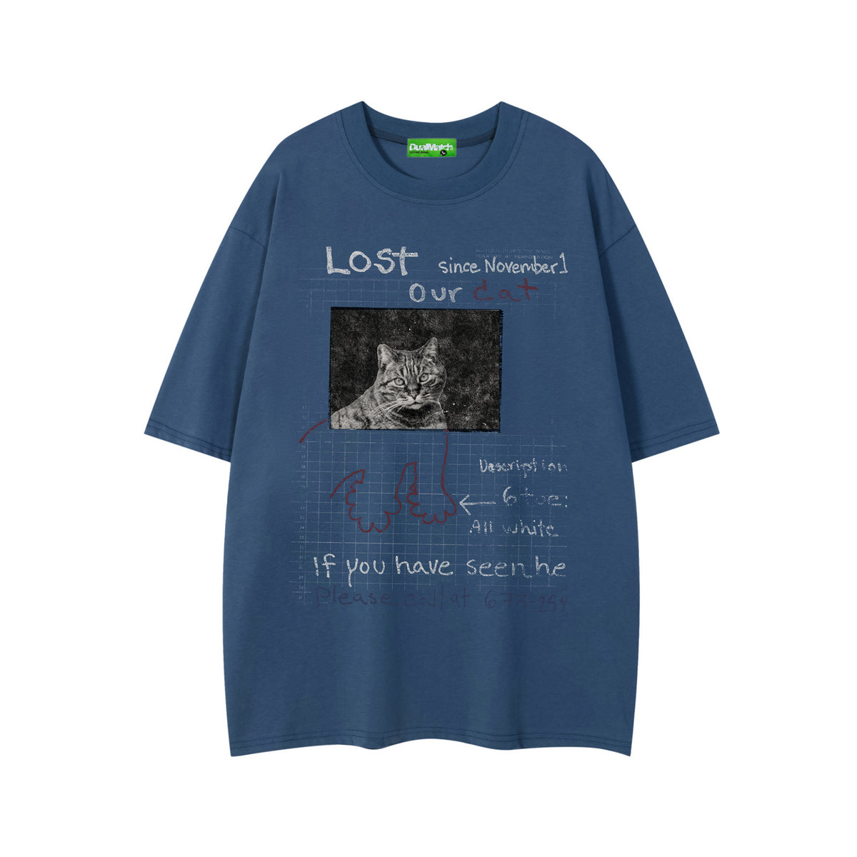 Cat Print Cool Touch Oversize Short Sleeve T-Shirt WN26846