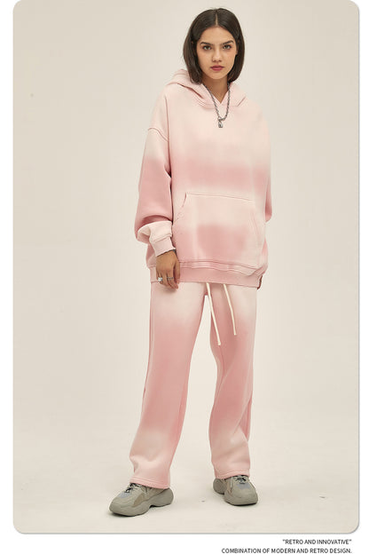 Fleece Lining Spray-dye Damage Oversize Hoodie WN9969-K