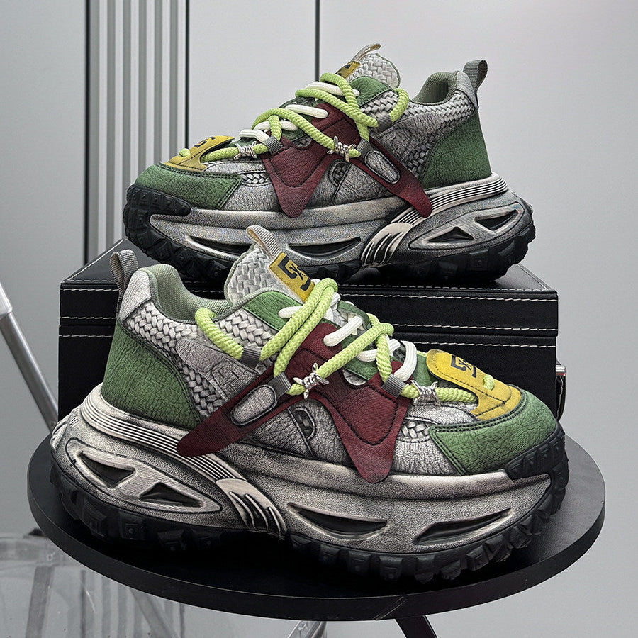 Embroidery Rope Lace Chunky Sole Sneakers WN24680