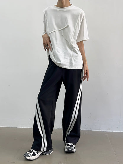 High Waist Sporty Wide-Leg Sporty Pants WN7364