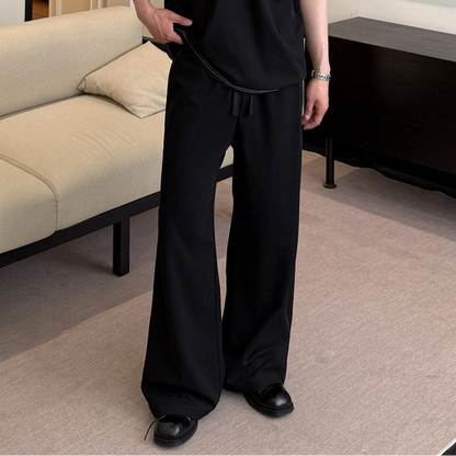 Contrast Stitch Short Sleeve Shirt & Wide Leg Trousers Setup WN24871