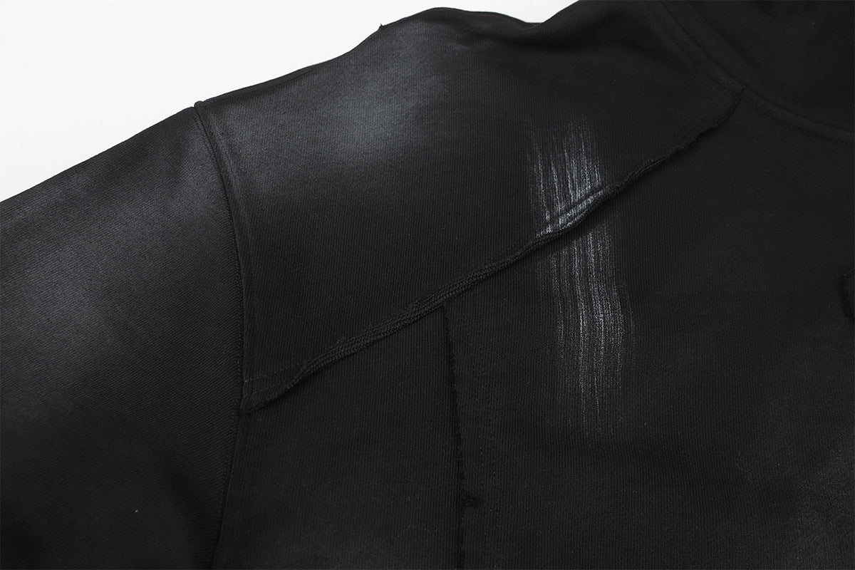 Spray Paint Wash Raw Edge Pullover Hoodie WN25713