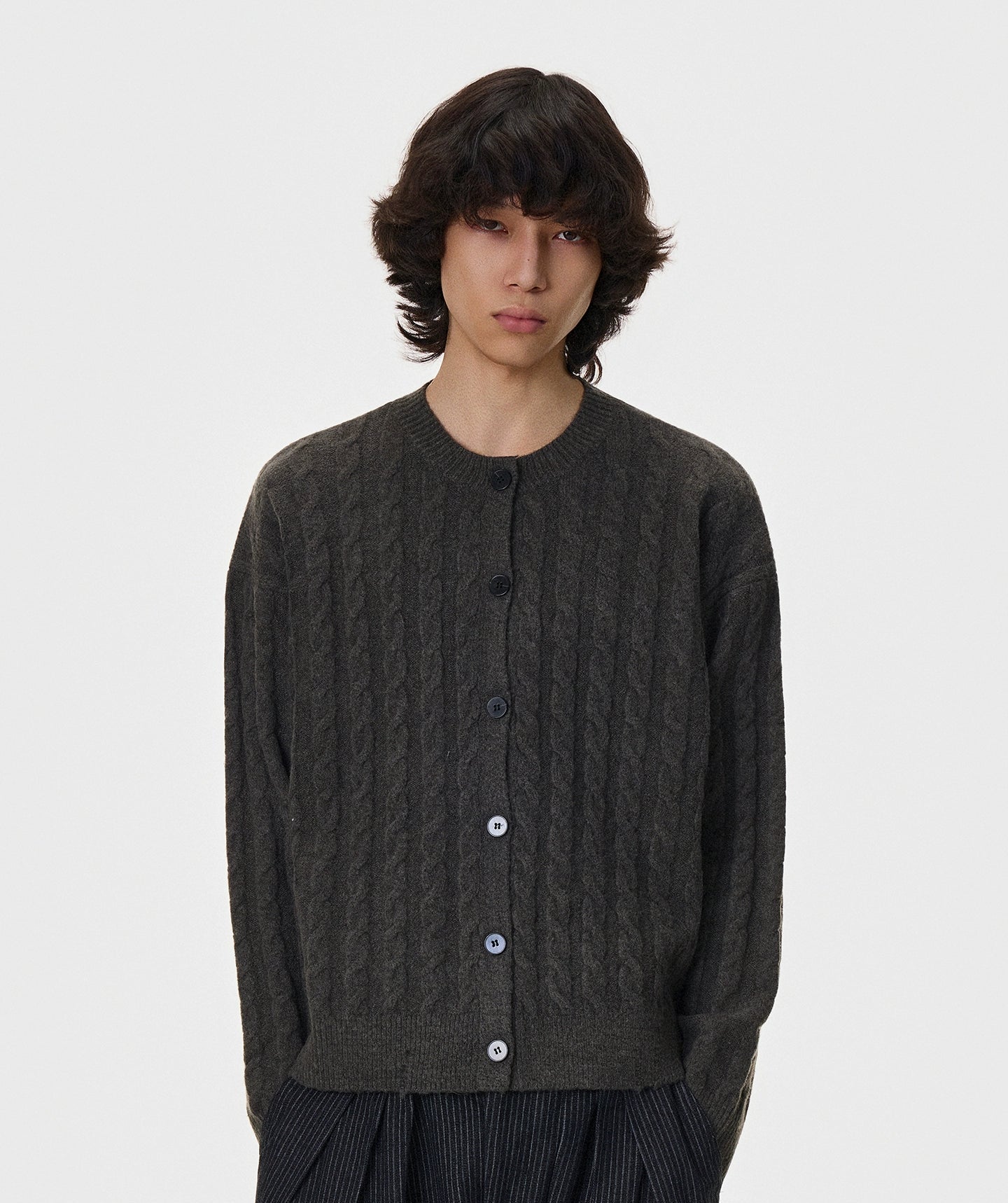 Textured Stripe Oversize Knit Cardigan WN21397