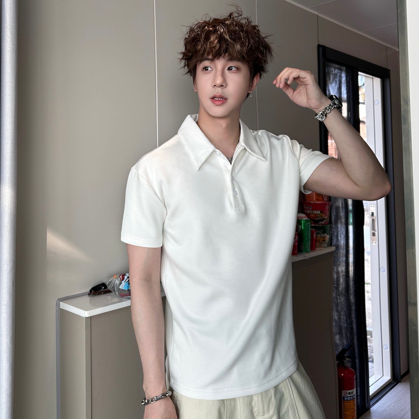 Plain Short Sleeve Polo Shirt WN25198
