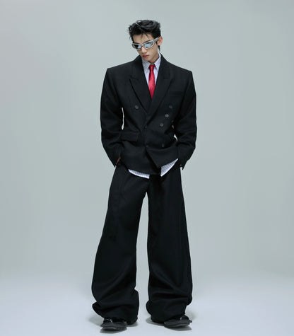 Waffle Textured Pearl Tailored Jacket & Trousers Setup WN21756