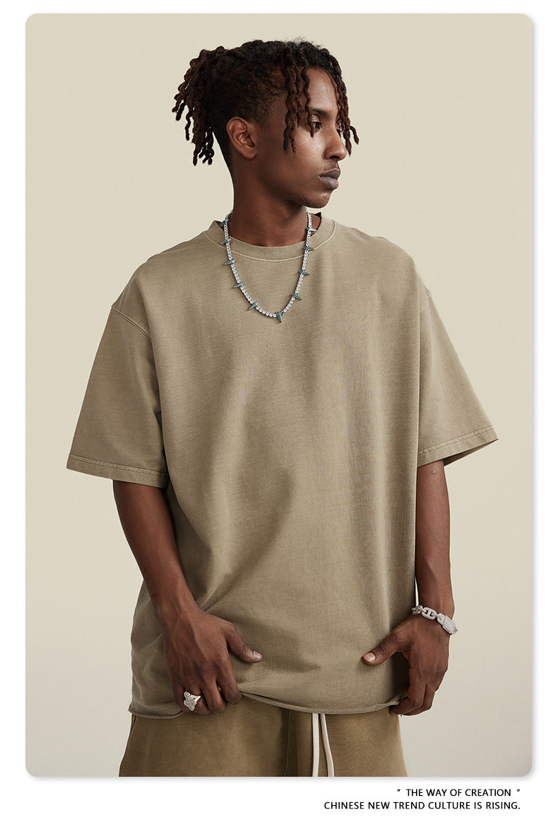 Water Washed Heavyweight Oversize Short Sleeve T-Shirt WN6077