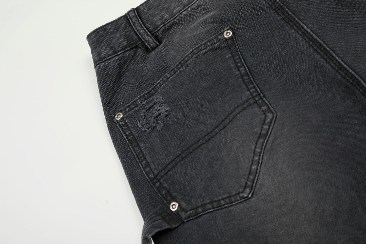 Washed Damage Wide Leg Denim Jeans WN26058