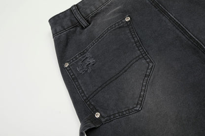 Washed Damage Wide Leg Denim Jeans WN26058