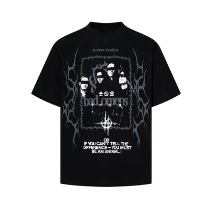 Rock Band Portrait Print Heavyweight Short Sleeve T-Shirt WN24250