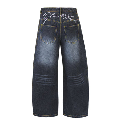 Gebogene Denim-Jeans mit Breitbein WN11571