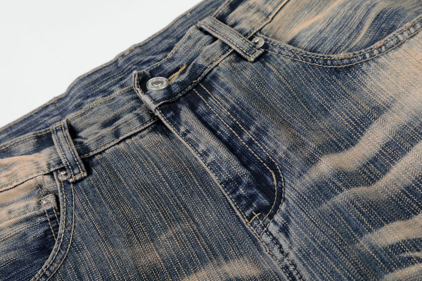 Washed Whisker Wide Leg Denim Jeans WN26132