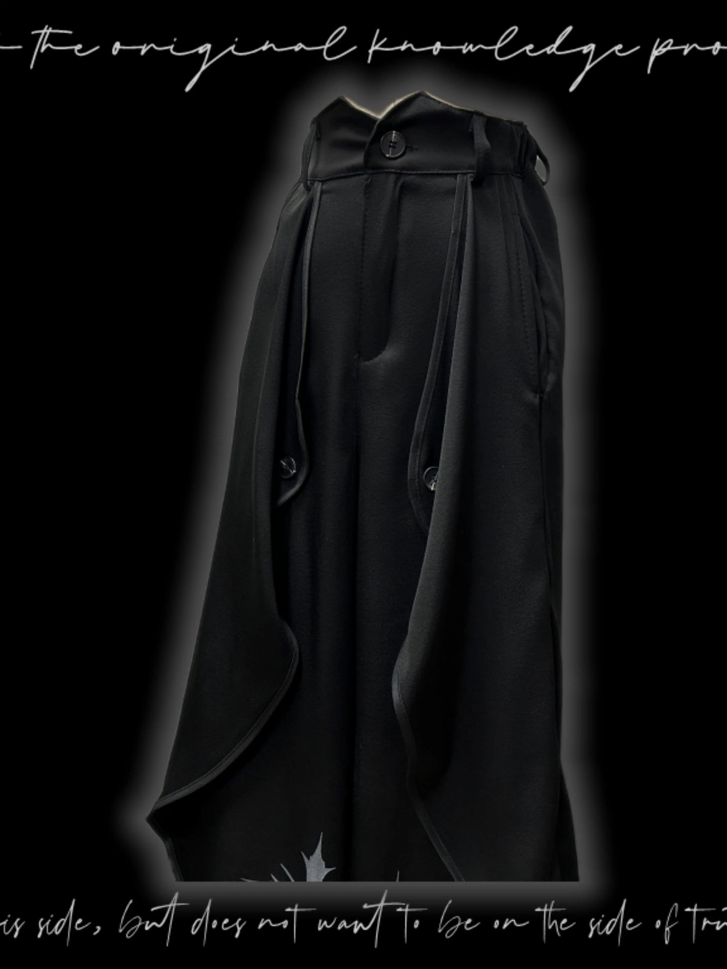 Asymmetric Layered Wide Leg Trousers & Belt & Chain WN20093