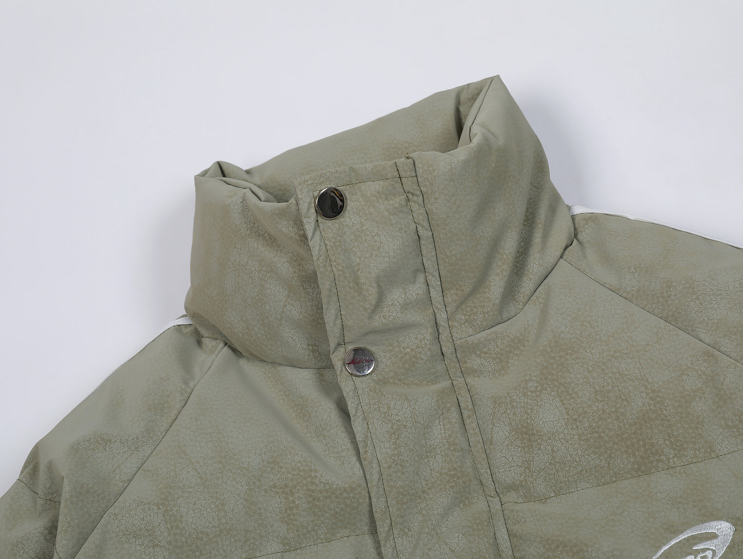 Letter Embroidery Stripe Puffer Jacket WN11494