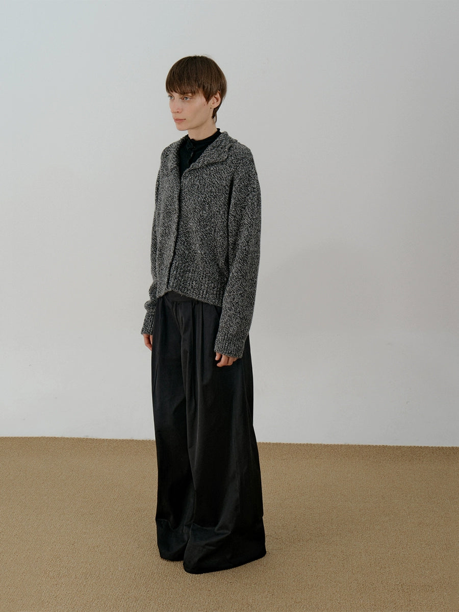 Button Stand-Neck Short Knit Cardigan WN21644