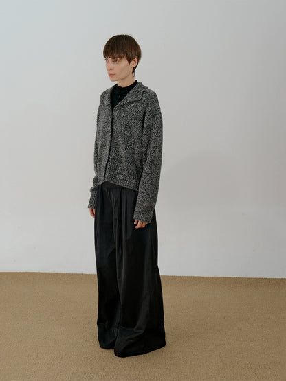 Button Stand-Neck Short Knit Cardigan WN21644