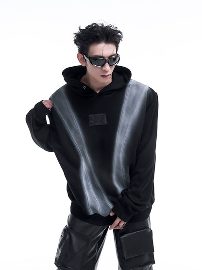 Spray Paint Shoulder Pad Heavyweight Hoodie WN8085