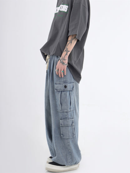 Wide Leg Cargo Denim Jeans WN7220