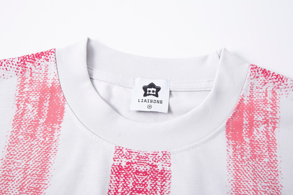 Gradient Spray Letter Print Oversize Short Sleeve T-Shirt WN27860