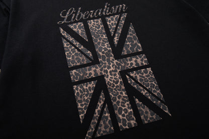 Leopard Print Flag Short Sleeve T-Shirt WN25620