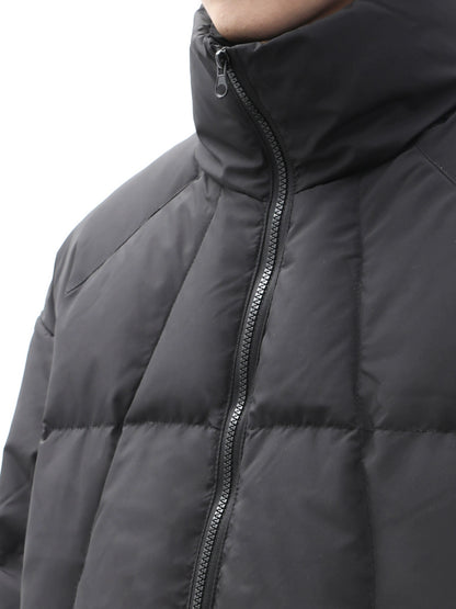 Oversize White Duck Down Standing-Collar Puffer Jacket WN10293