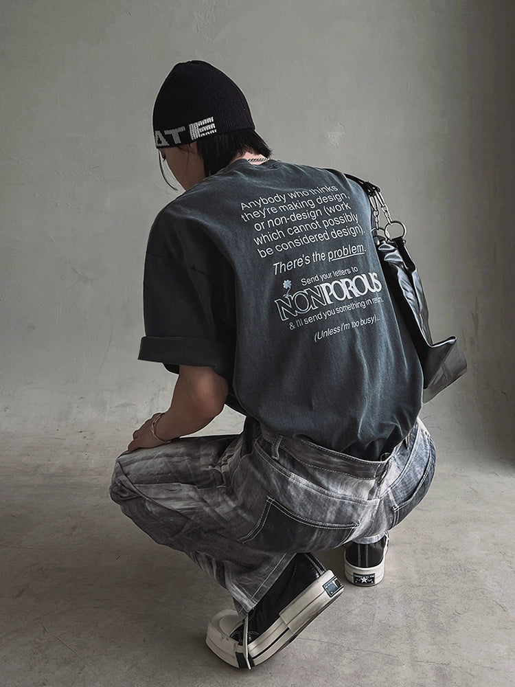 Letter Print Oversize Short Sleeve T-Shirt WN20309