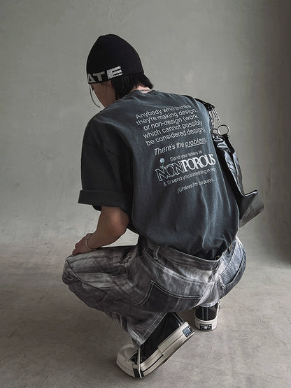 Letter Print Oversize Short Sleeve T-Shirt WN20309