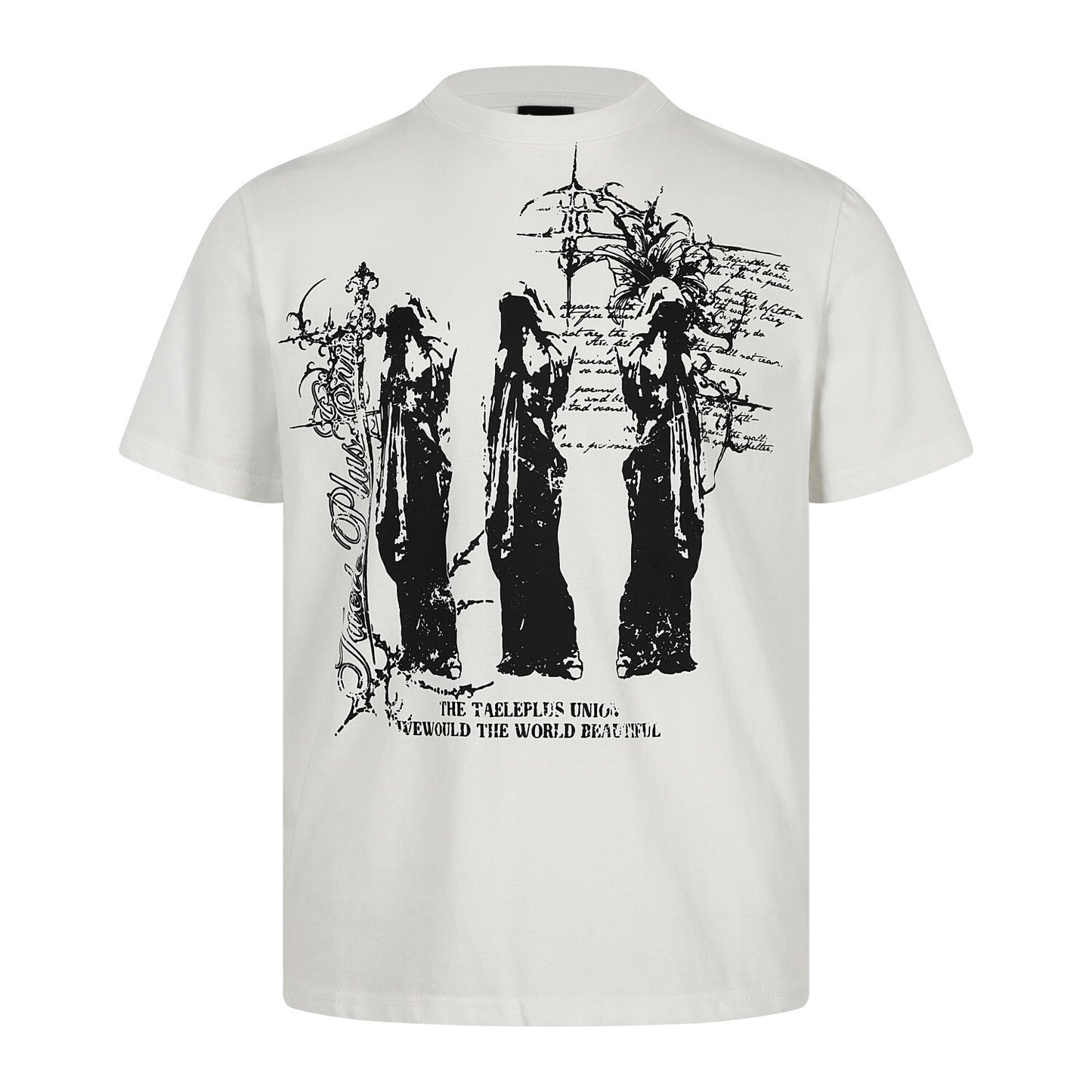Graffiti Print Cotton Short Sleeve T-Shirt WN25729