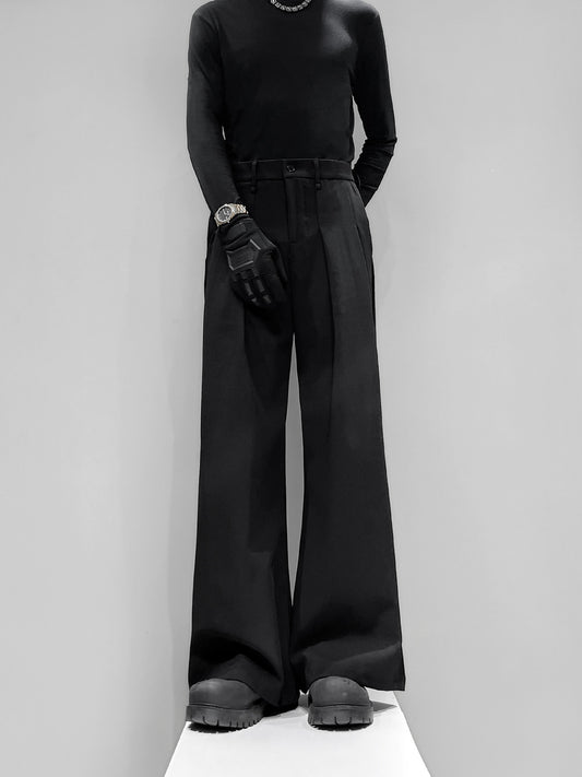 Draped Flare Straight Trousers WN23869