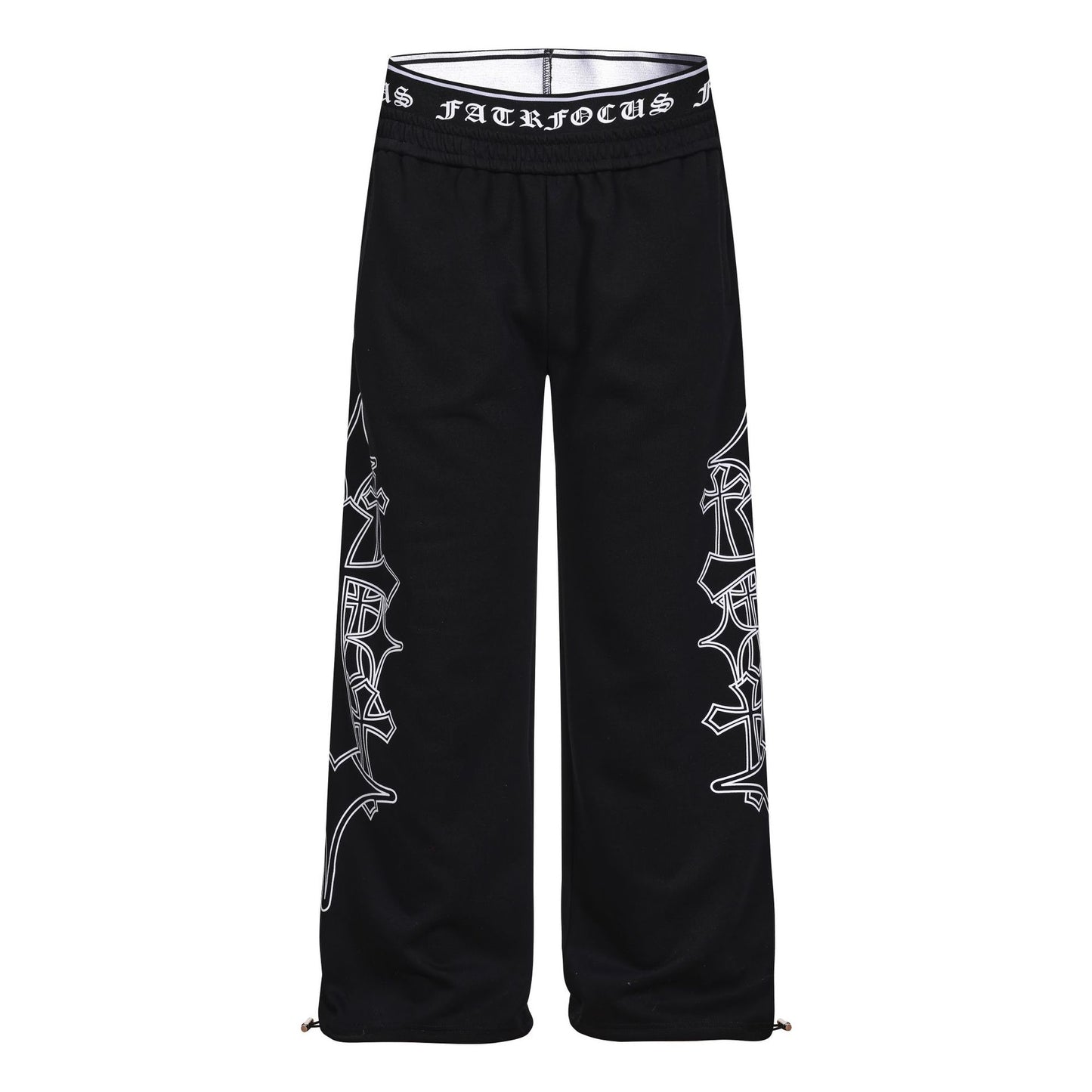 Letter Print Deconstruction Wide Leg Sweatpants WN26110