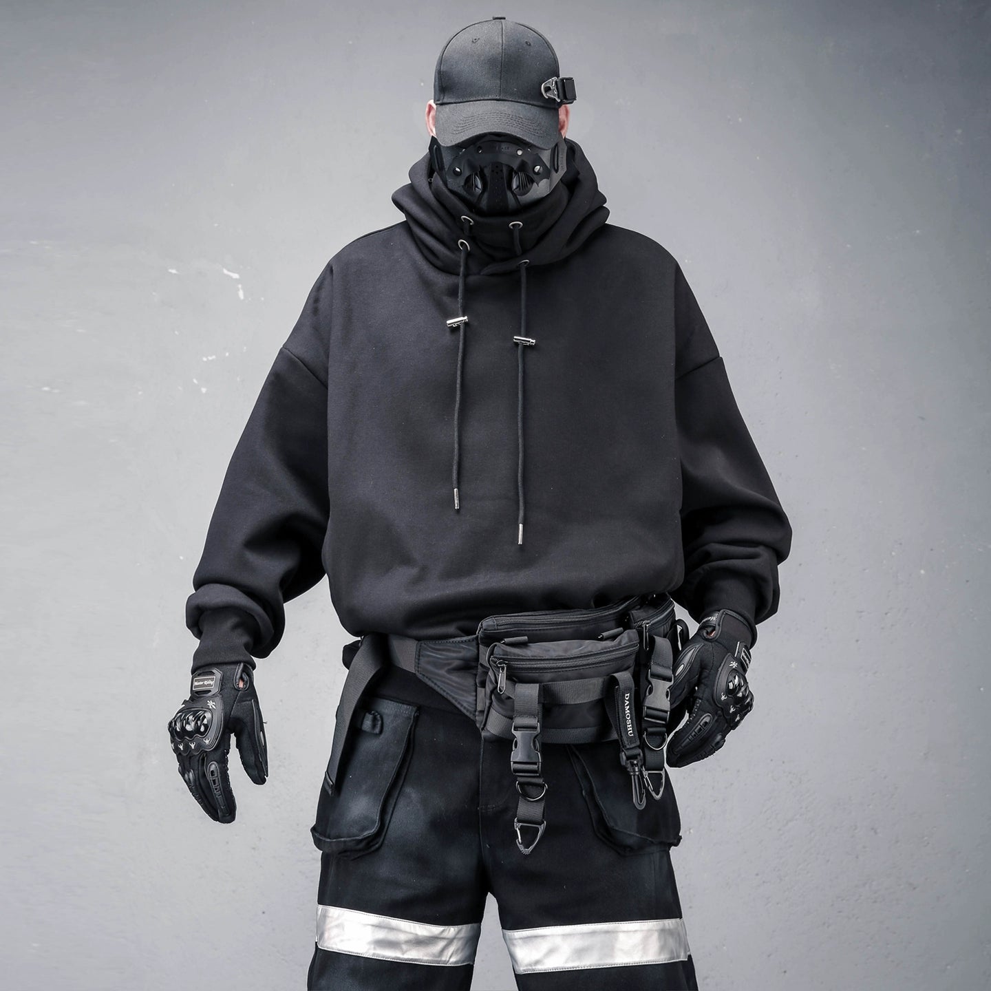 High-Neck Oversize Fleece Lining Hoodie WN22351