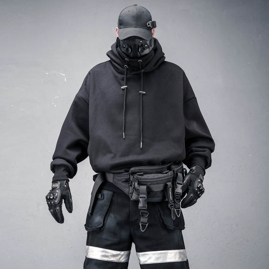 High-Neck Oversize Fleece Lining Hoodie WN22351