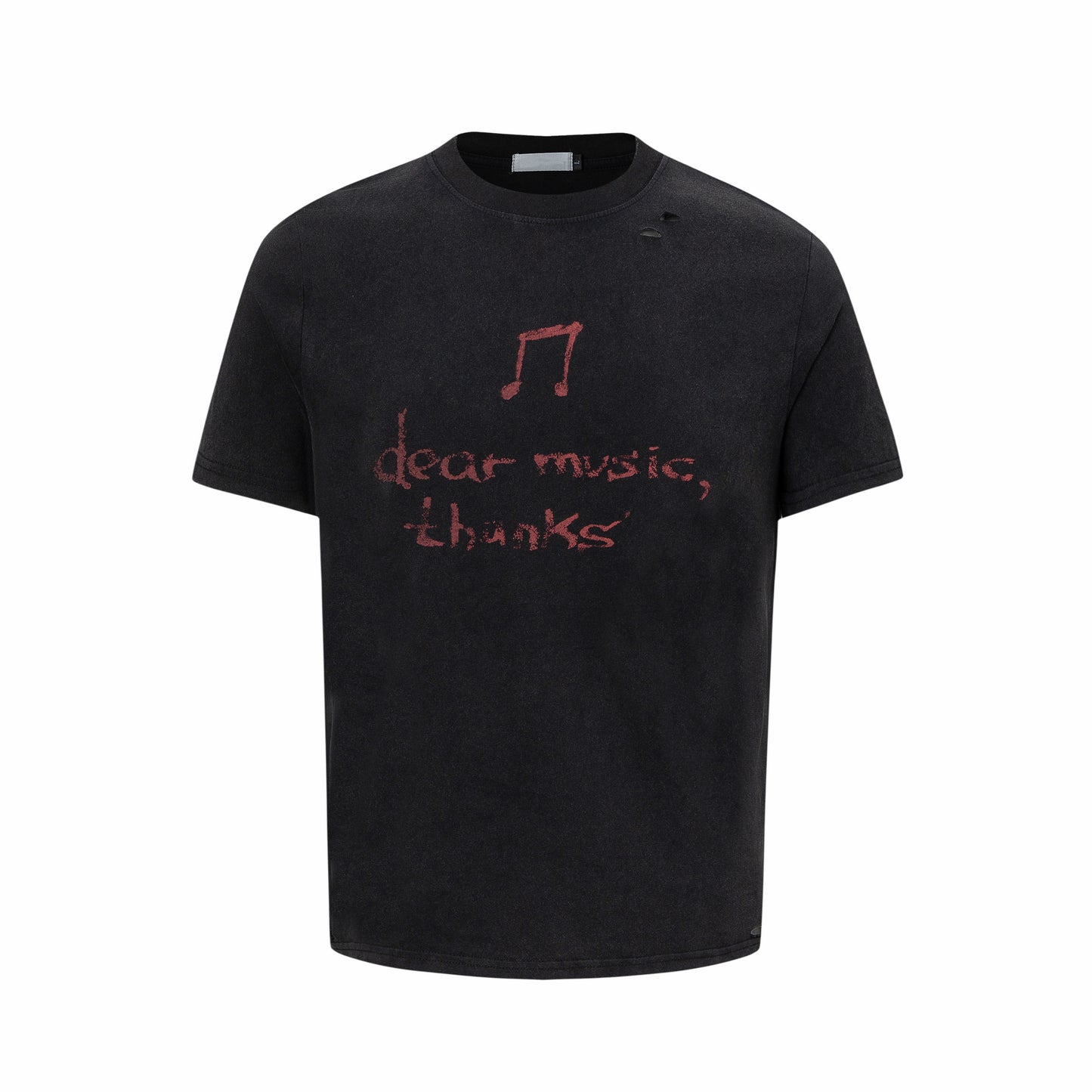 Washed Fuzzy Print Oversize Short Sleeve T-Shirt WN24425