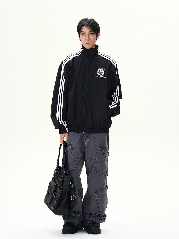 Three-Stripe Oversize Zipper Jacket WN9500