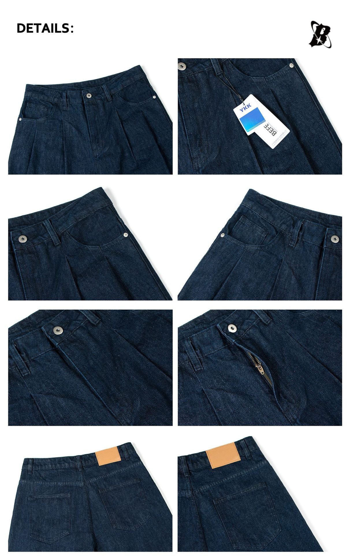 Raw Denim Wide Leg Straight Jeans WN26327