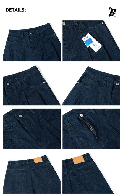 Raw Denim Wide Leg Straight Jeans WN26327