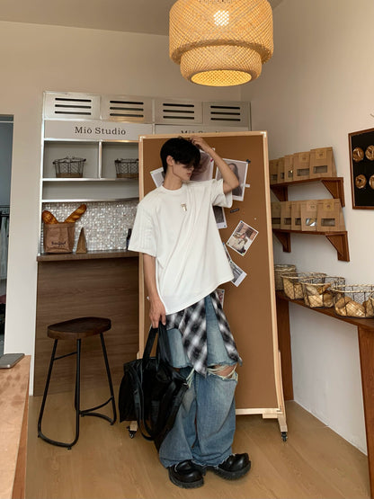 Metal Detail Oversize Short Sleeve T-Shirt WN19849