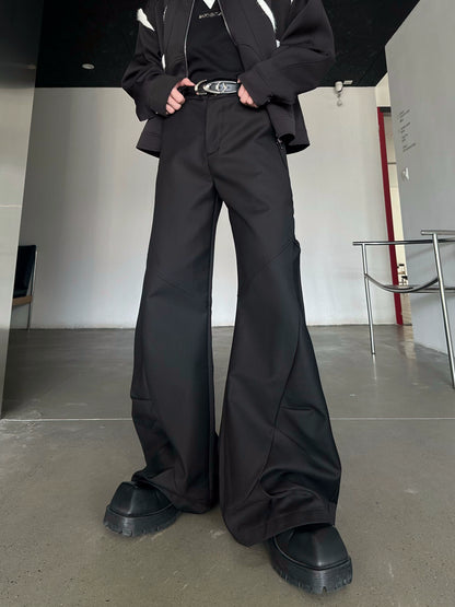 Pleats Draped Flare Wide Leg Trousers WN16749