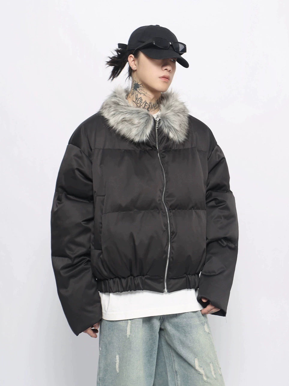 Thick Oversize Fake Fur Collar Puffer Jacket WN10940