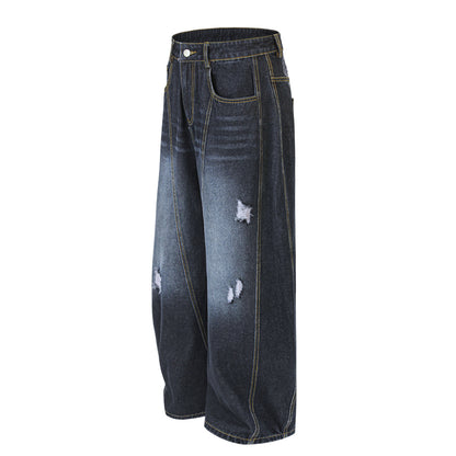 Gebogene Denim-Jeans mit Breitbein WN11571