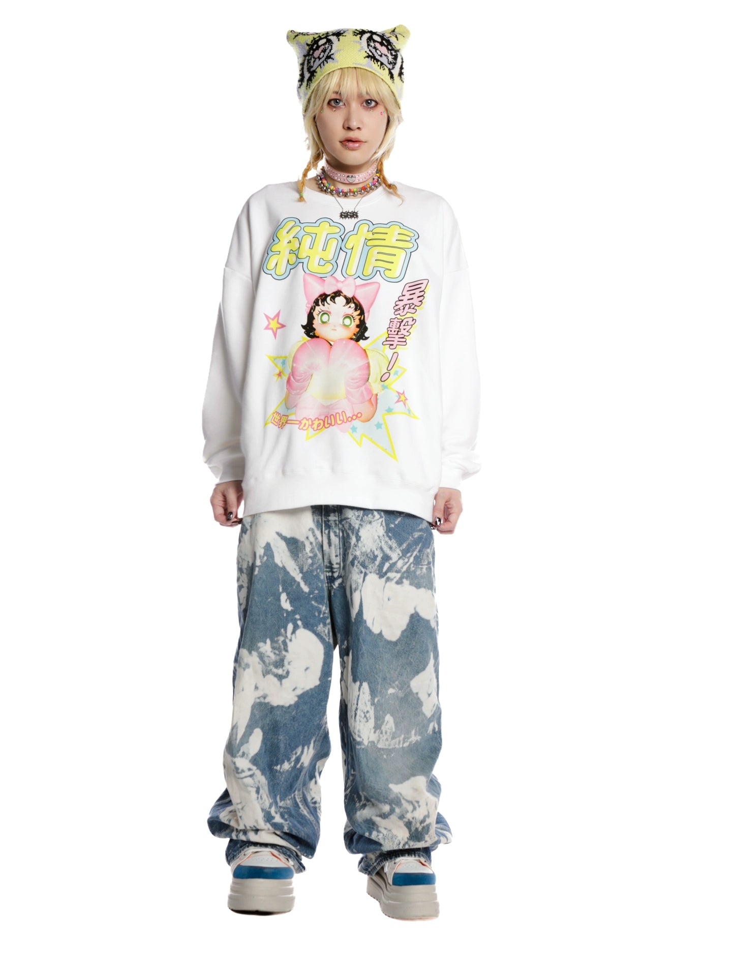 Illustration Print Long Sleeve T-Shirt WN22268