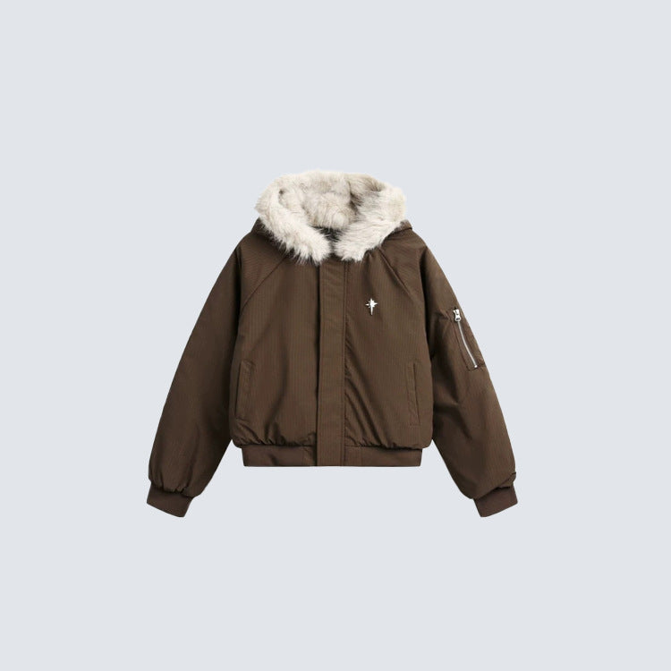 Fake Fur Hooded Padded Jacket WN28079